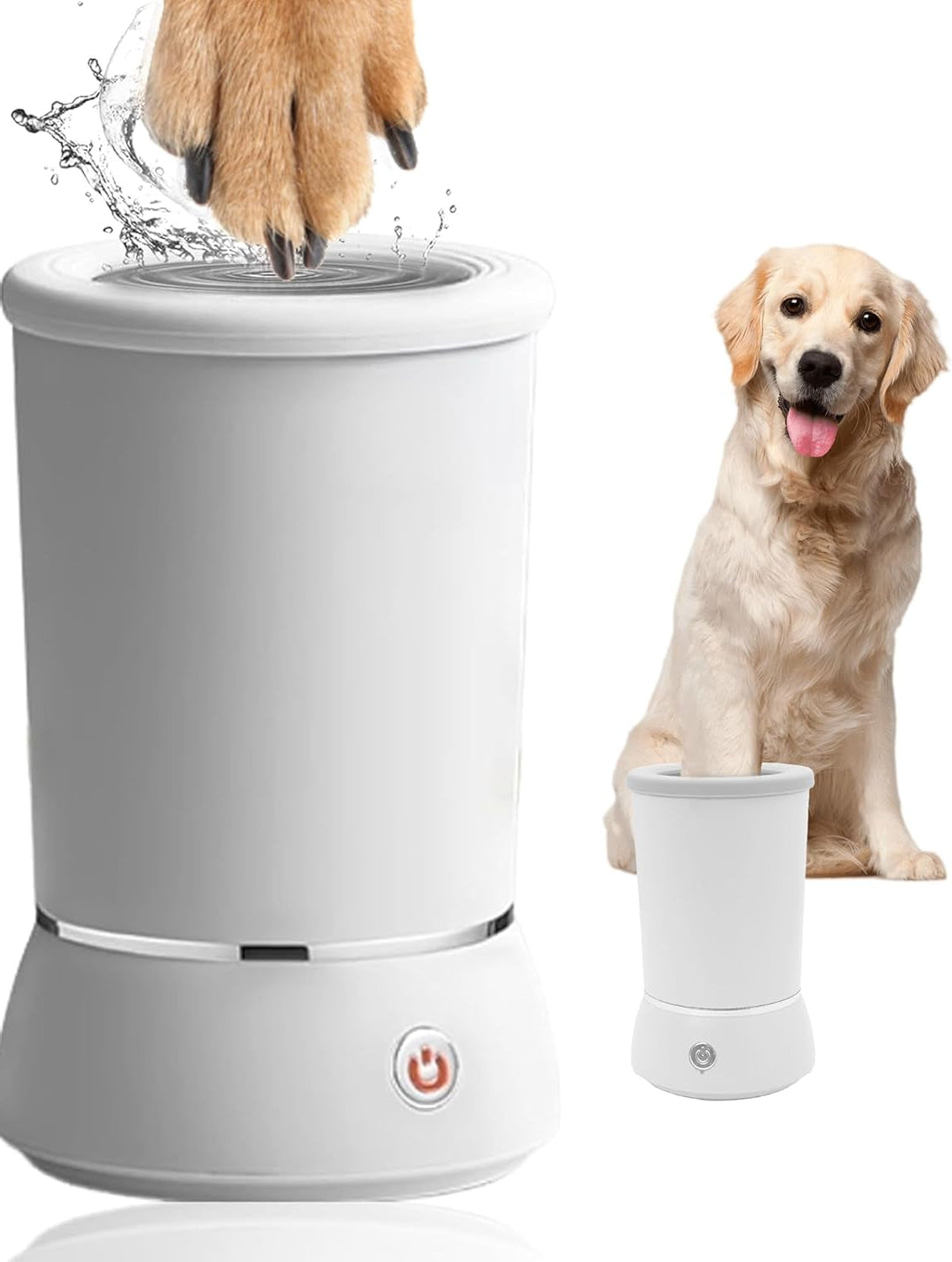 Automatic Dog Paw Cleaner for Dogs，Electric Dog Foot Paw Washer Cup and Massager，2 Speeds for Thorough Cleaning and USB Rechargeable,Pet Paw Feet Cleaner for Small Medium Dogs Cats (White)