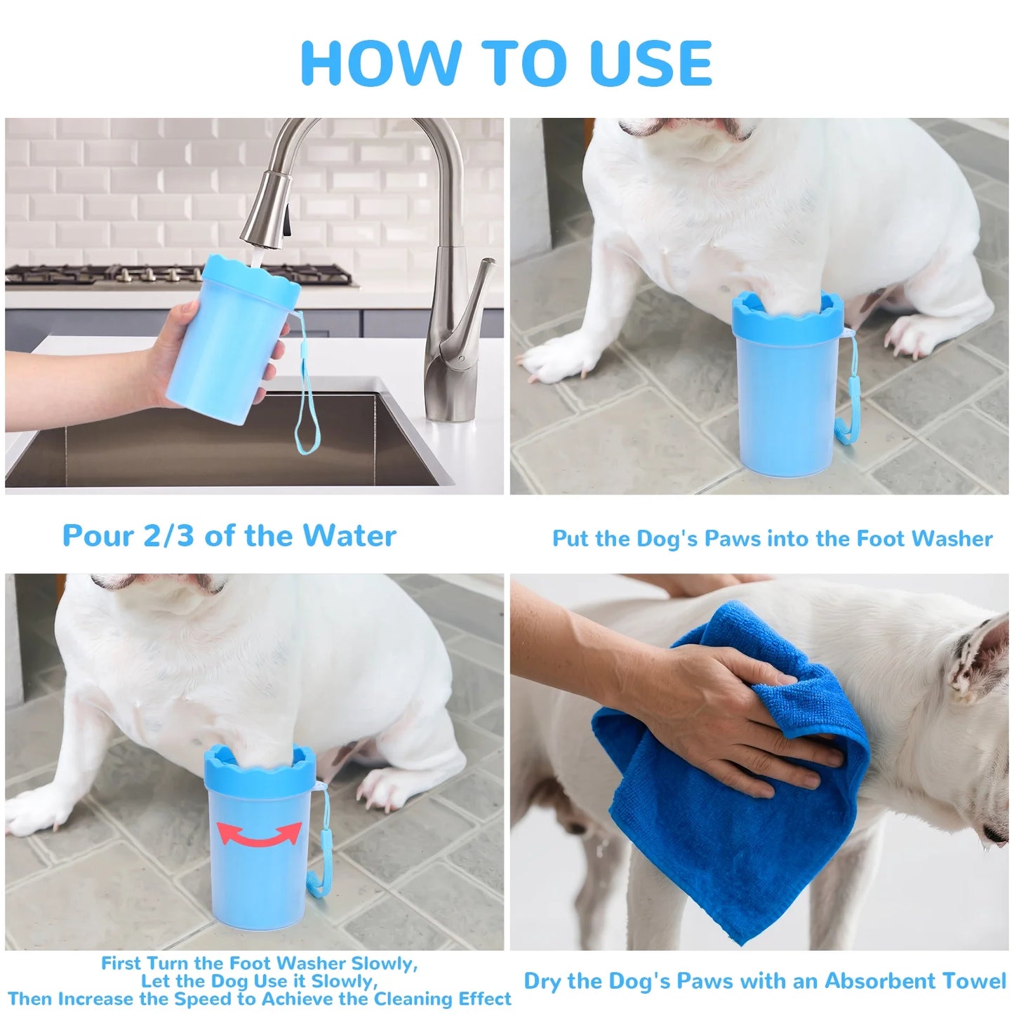 Dog Paw Cleaner Cup, Portable Paw Washer for Dogs and Pets, Meduim Size