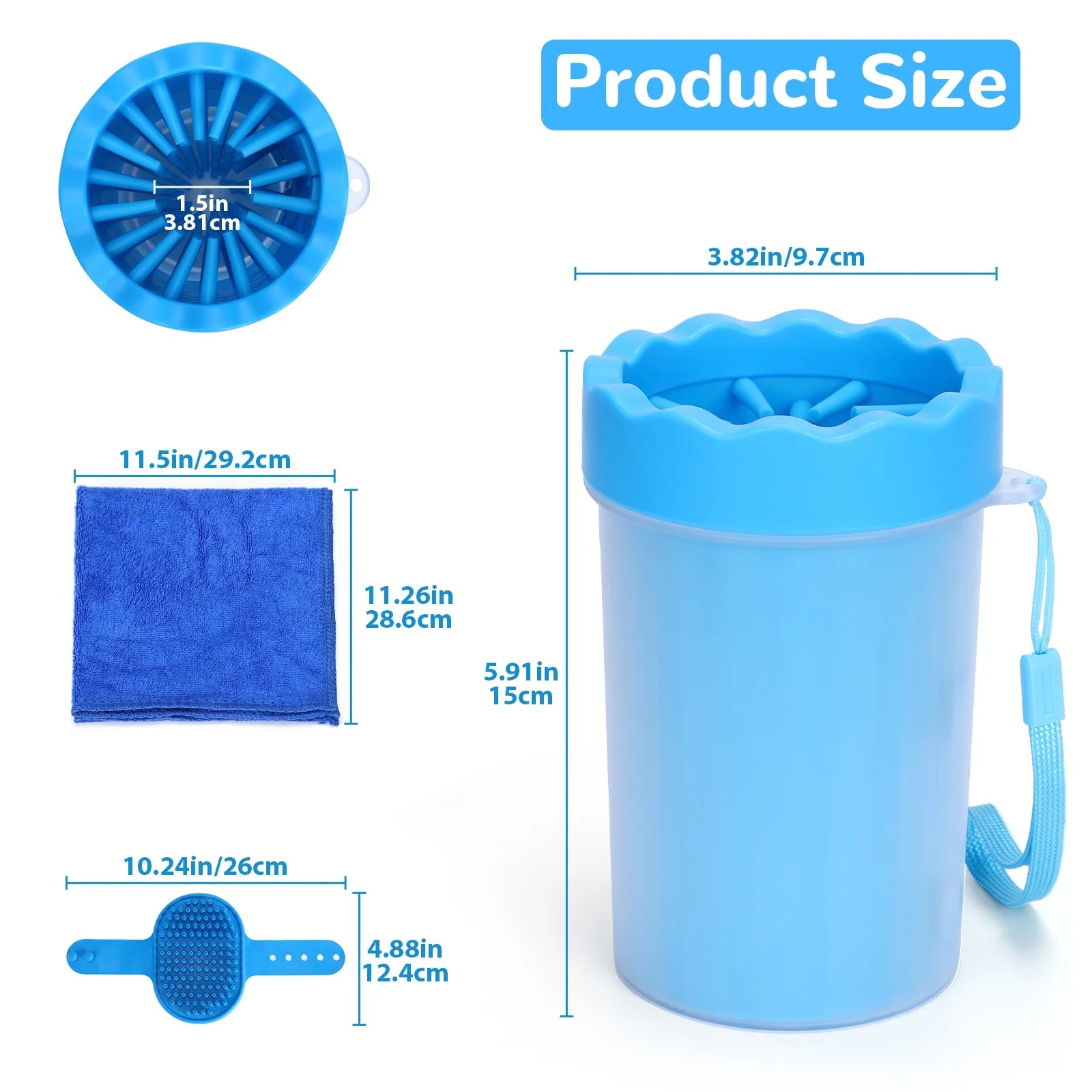 Dog Paw Cleaner Cup, Portable Paw Washer for Dogs and Pets, Meduim Size