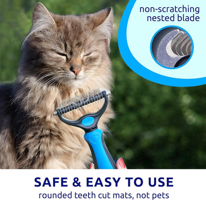 Dog Brush, Reduce Shedding, Double Sided Deshedding Dematting Tool, Undercoat Rake Dog, Cat Brushes, Dogs Brushes Shedding Hair, Pet Grooming Brush, Cat Grooming, Blue