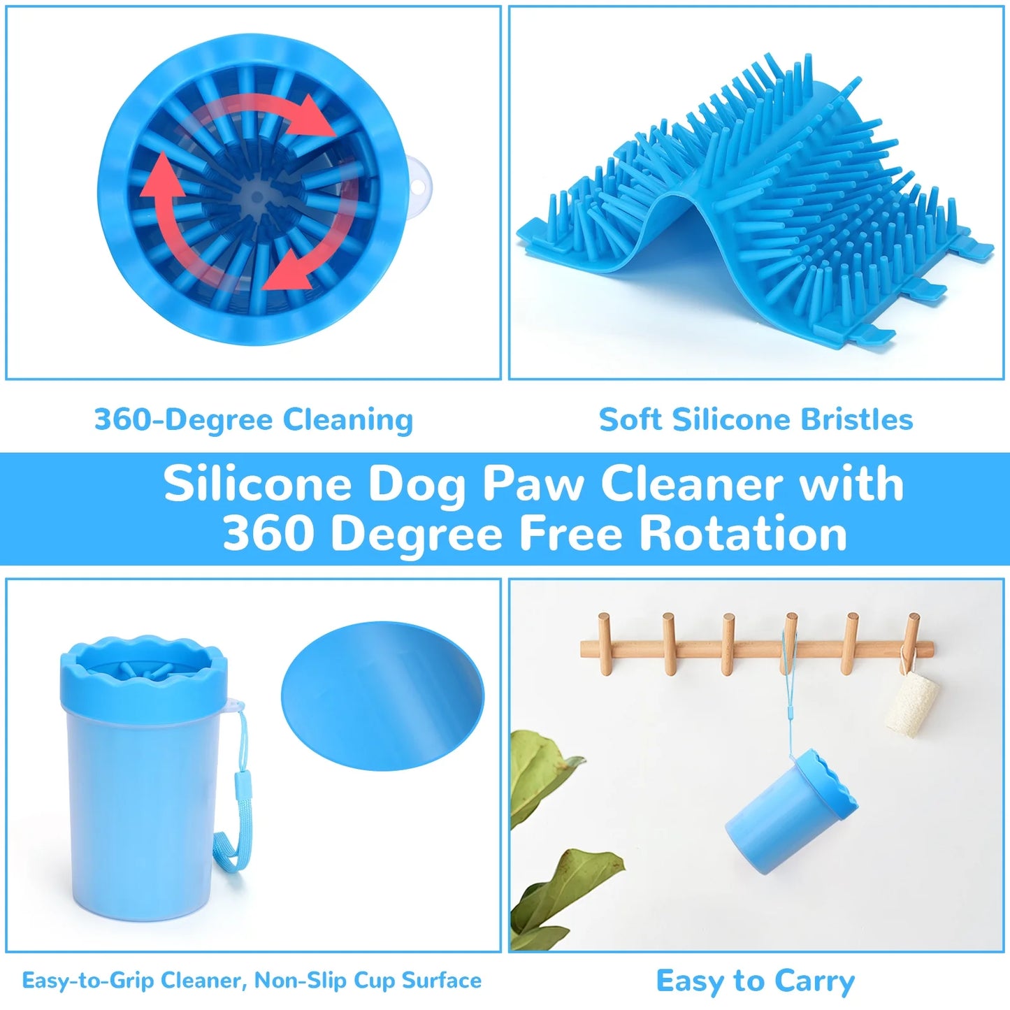 Dog Paw Cleaner Cup, Portable Paw Washer for Dogs and Pets, Meduim Size