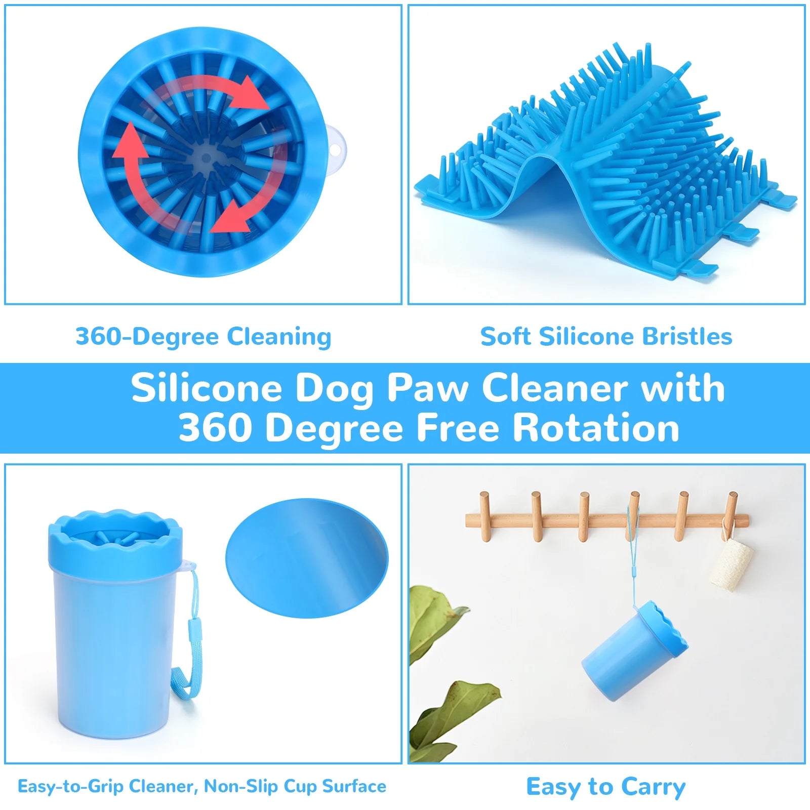 Dog Paw Cleaner Cup, Portable Paw Washer for Dogs and Pets, Meduim Size