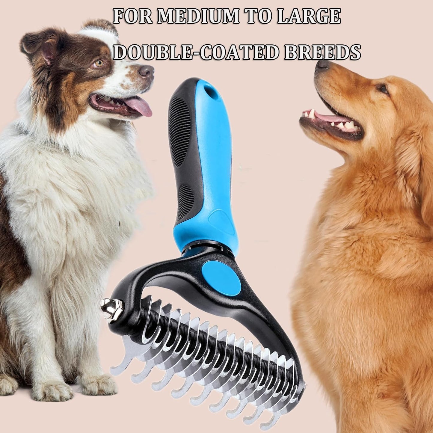 Dog Brush, Reduce Shedding, Double Sided Deshedding Dematting Tool, Undercoat Rake Dog, Cat Brushes, Dogs Brushes Shedding Hair, Pet Grooming Brush, Cat Grooming, Blue