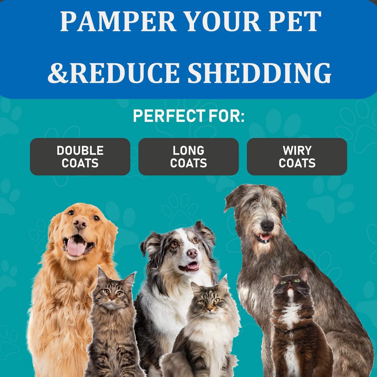 Dog Brush, Reduce Shedding, Double Sided Deshedding Dematting Tool, Undercoat Rake Dog, Cat Brushes, Dogs Brushes Shedding Hair, Pet Grooming Brush, Cat Grooming, Blue