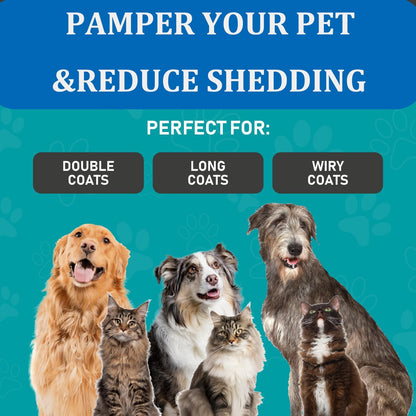 Dog Brush, Reduce Shedding, Double Sided Deshedding Dematting Tool, Undercoat Rake Dog, Cat Brushes, Dogs Brushes Shedding Hair, Pet Grooming Brush, Cat Grooming, Blue