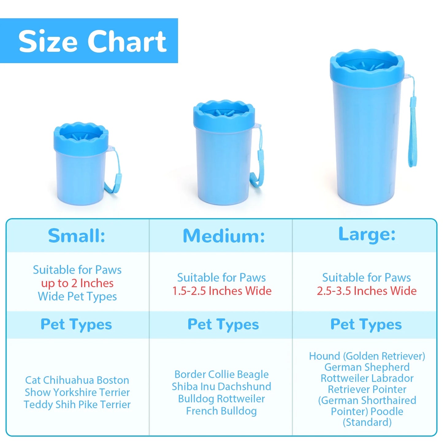 Dog Paw Cleaner Cup, Portable Paw Washer for Dogs and Pets, Meduim Size